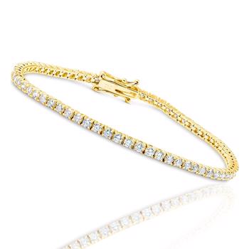 Tennis bracelet in 14 carat gold with 59 pcs 0,05 ct Wesselton SI